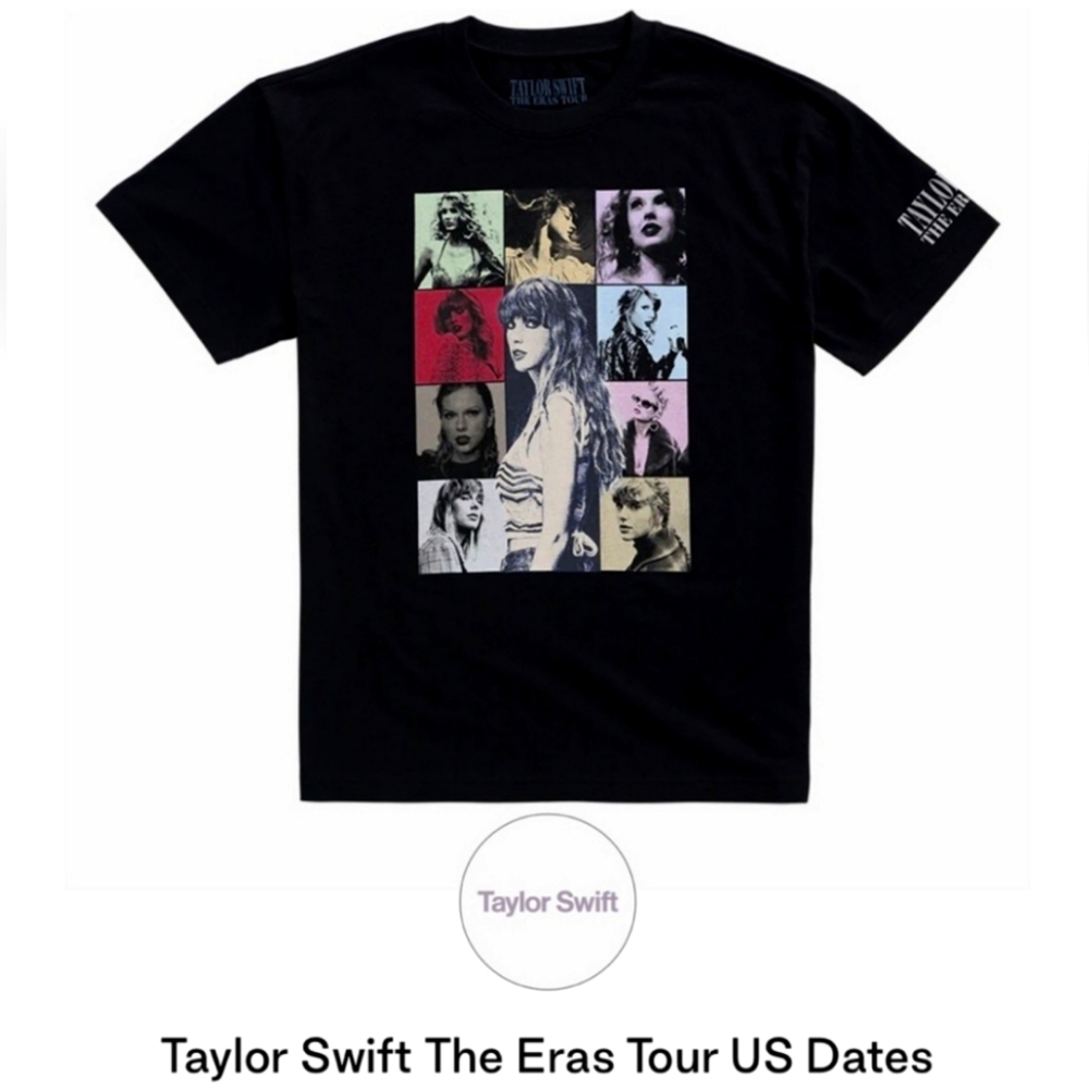 NWT Taylor Swift Eras Tour Black Tshirt (size L)
